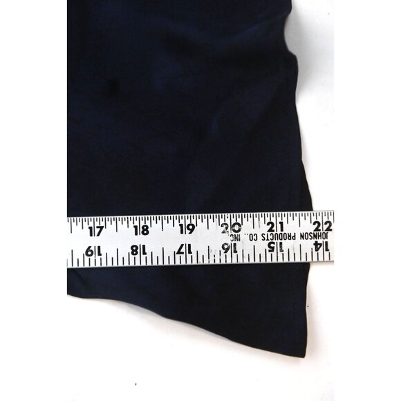 Carolina Herrera 100% Silk Elegant Navy Black Ruffle Blouse Size M- READ - Picture 10 of 11